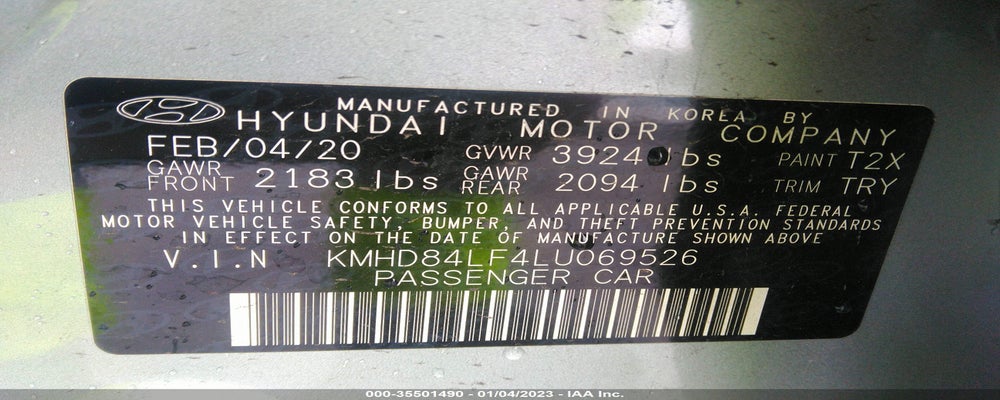 KMHD84LF4LU069526 2020 HYUNDAI ELANTRA photo no. 9