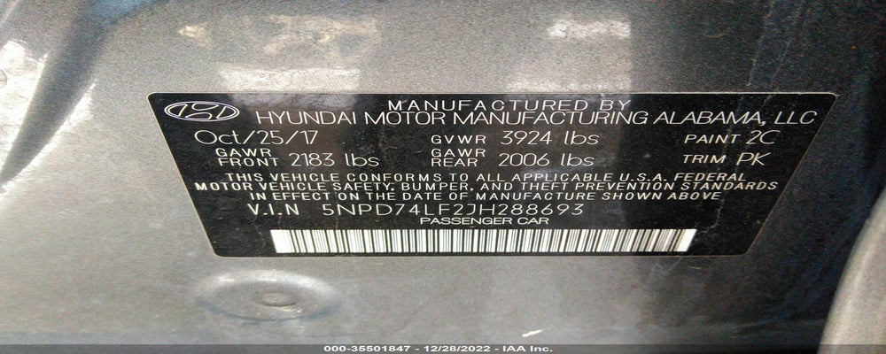 5NPD74LF2JH288693 2018 HYUNDAI ELANTRA photo no. 9