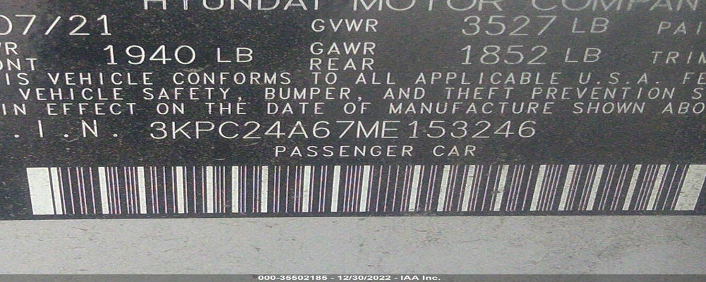 3KPC24A67ME153246 2021 HYUNDAI ACCENT photo no. 9