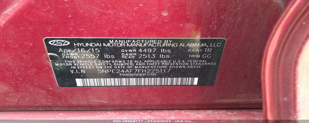 5NPE24AF7FH225117 2015 HYUNDAI SONATA photo no. 9