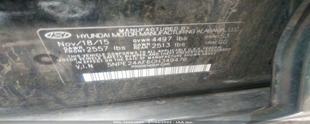 5NPE24AF6GH349476 2016 HYUNDAI SONATA photo no. 9
