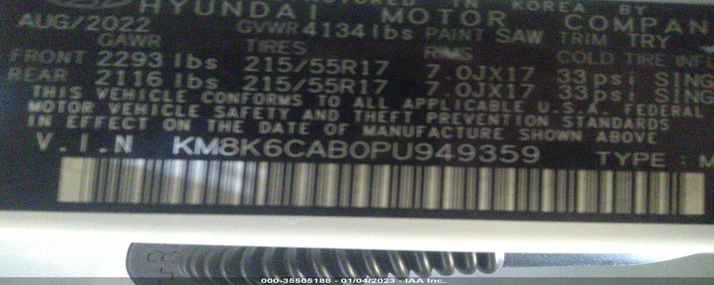 KM8K6CAB0PU949359 2023 HYUNDAI KONA photo no. 9