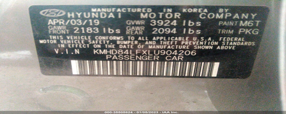 KMHD84LFXLU904206 2020 HYUNDAI ELANTRA photo no. 9