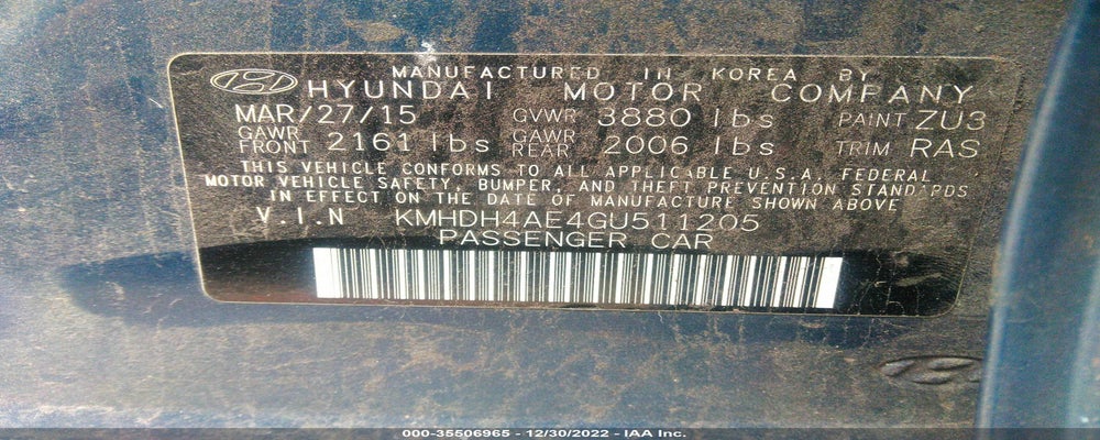 KMHDH4AE4GU511205 2016 HYUNDAI ELANTRA photo no. 9