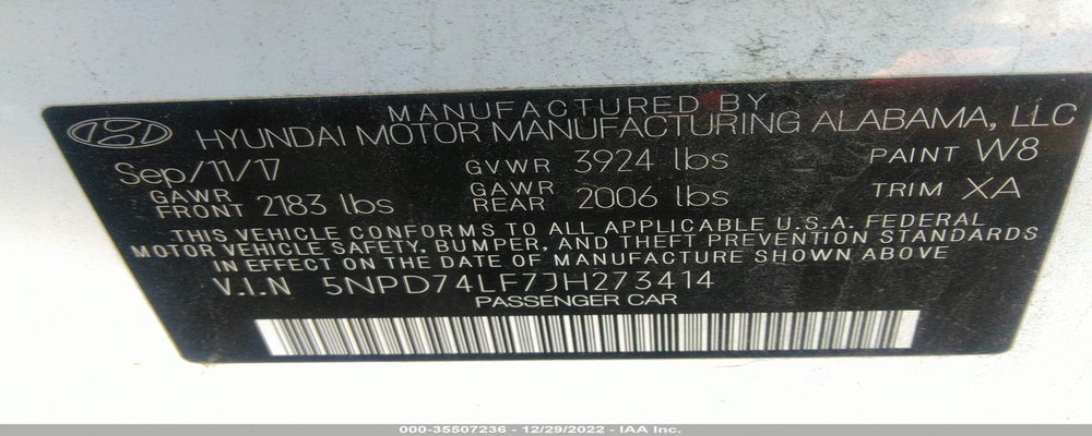 5NPD74LF7JH273414 2018 HYUNDAI ELANTRA photo no. 9