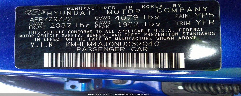 KMHLM4AJ0NU032040 2022 HYUNDAI ELANTRA HYBRID photo no. 9