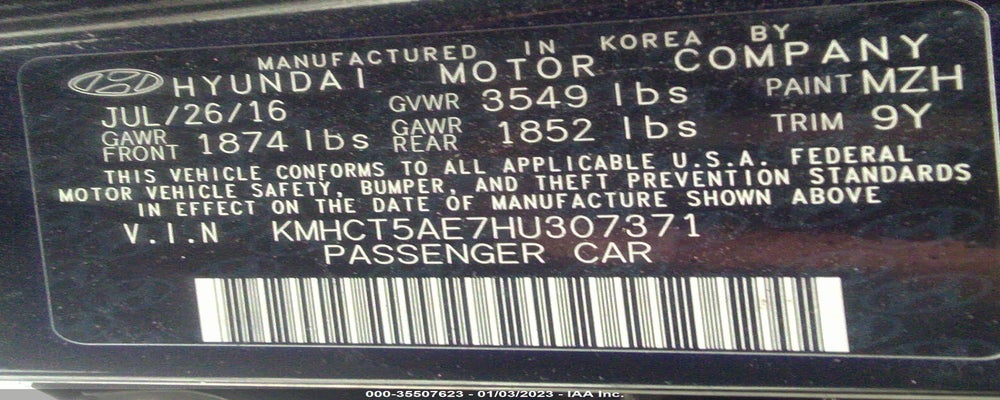 KMHCT5AE7HU307371 2017 HYUNDAI ACCENT photo no. 9