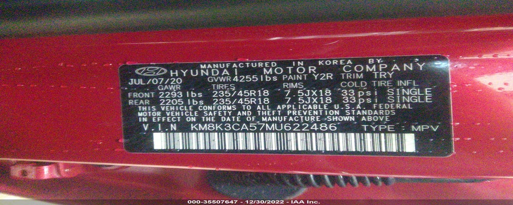 KM8K3CA57MU622486 2021 HYUNDAI KONA photo no. 9