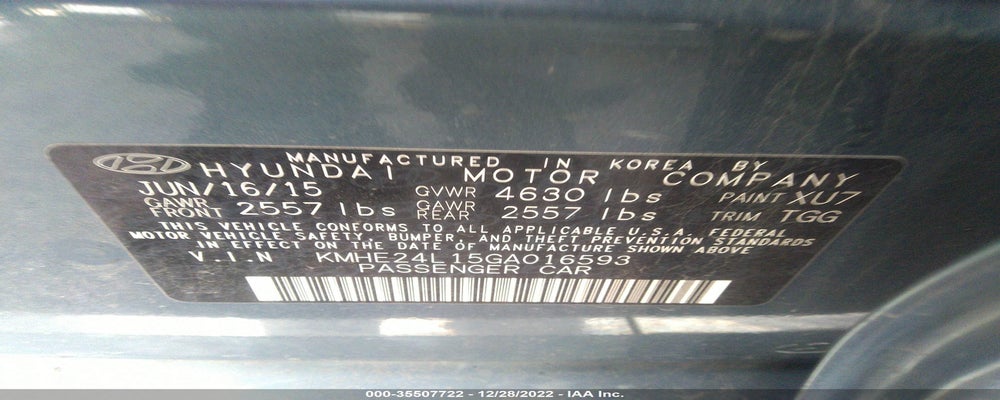KMHE24L15GA016593 2016 HYUNDAI SONATA HYBRID photo no. 9