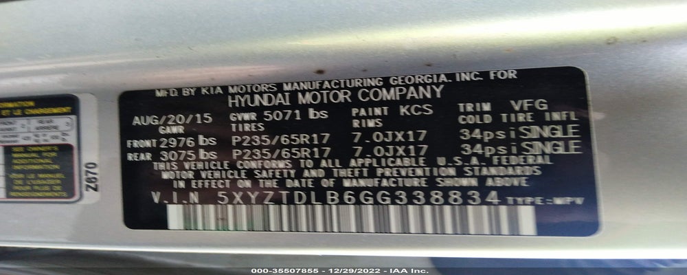 5XYZTDLB6GG338834 2016 HYUNDAI SANTA FE SPORT photo no. 9