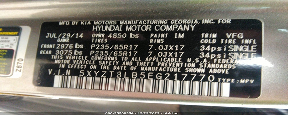 5XYZT3LB5EG217770 2014 HYUNDAI SANTA FE SPORT photo no. 9