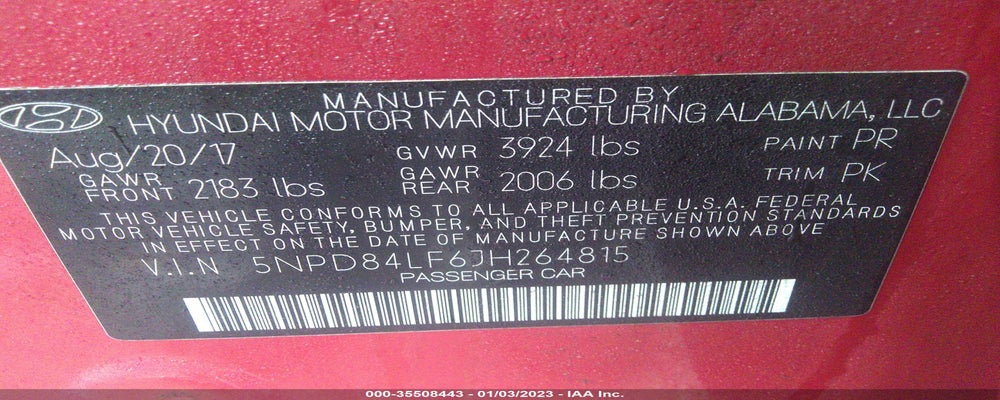 5NPD84LF6JH264815 2018 HYUNDAI ELANTRA photo no. 9