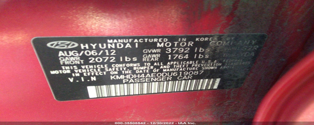 KMHDH4AE0DU619087 2013 HYUNDAI ELANTRA photo no. 9