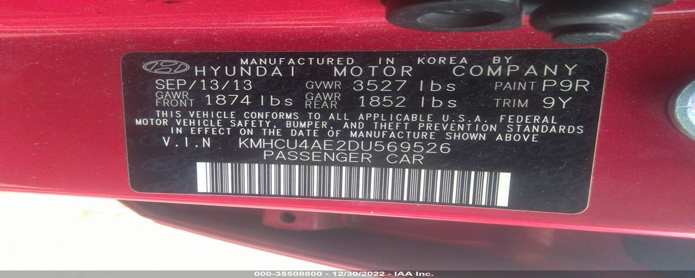 KMHCU4AE2DU569526 2013 HYUNDAI ACCENT photo no. 9