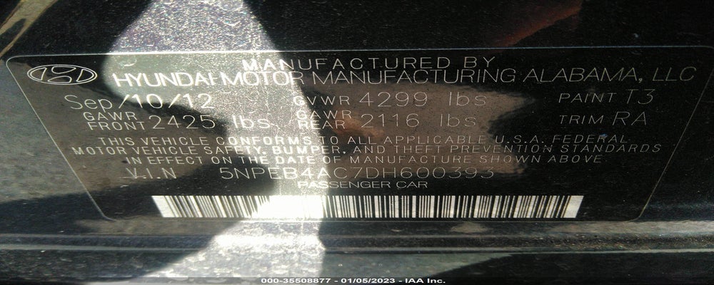5NPEB4AC7DH600393 2013 HYUNDAI SONATA photo no. 9