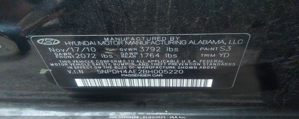 5NPDH4AE2BH005220 2011 HYUNDAI ELANTRA photo no. 9