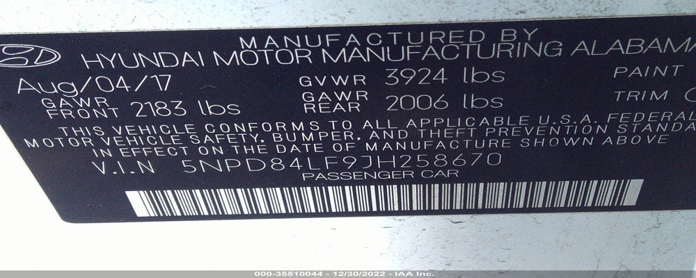 5NPD84LF9JH258670 2018 HYUNDAI ELANTRA photo no. 9