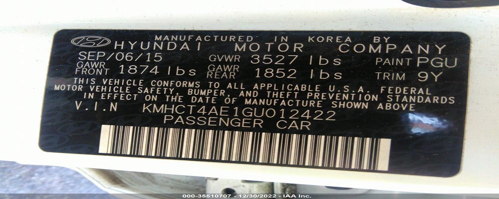 KMHCT4AE1GU012422 2016 HYUNDAI ACCENT photo no. 9