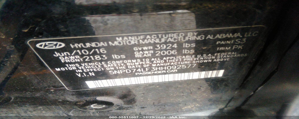 5NPD74LF3HH092577 2017 HYUNDAI ELANTRA photo no. 9