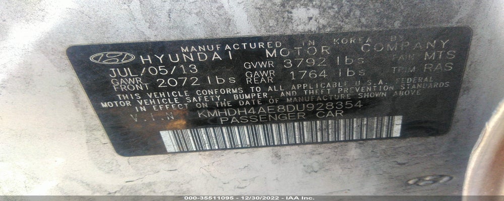 KMHDH4AE8DU928354 2013 HYUNDAI ELANTRA photo no. 9