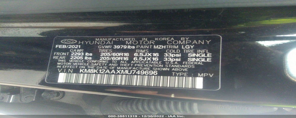 KM8K12AAXMU749696 2021 HYUNDAI KONA photo no. 9
