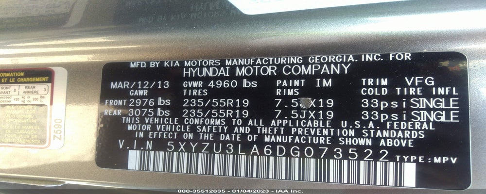 5XYZU3LA6DG073522 2013 HYUNDAI SANTA FE SPORT photo no. 9