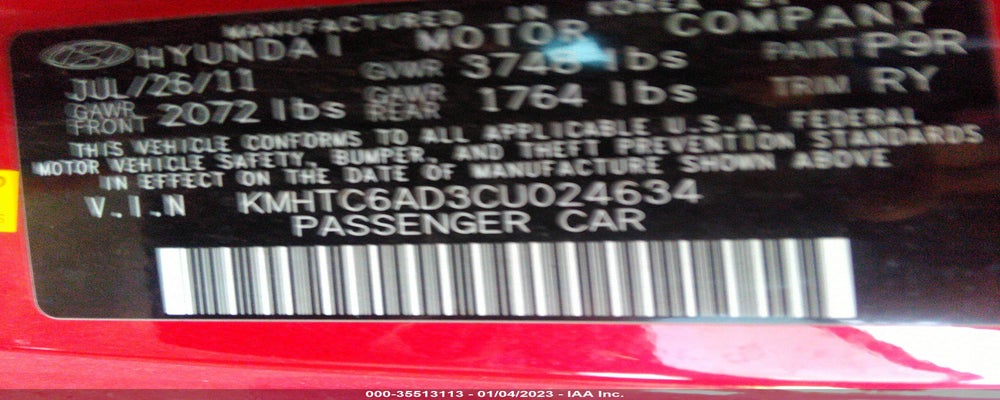 KMHTC6AD3CU024634 2012 HYUNDAI VELOSTER photo no. 9