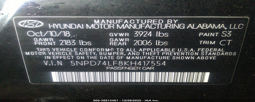 5NPD74LF8KH417554 2019 HYUNDAI ELANTRA photo no. 9
