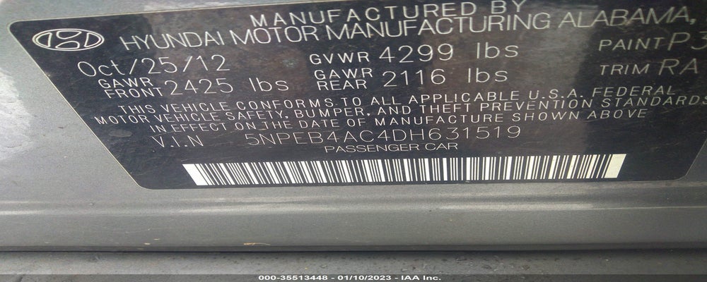 5NPEB4AC4DH631519 2013 HYUNDAI SONATA photo no. 9