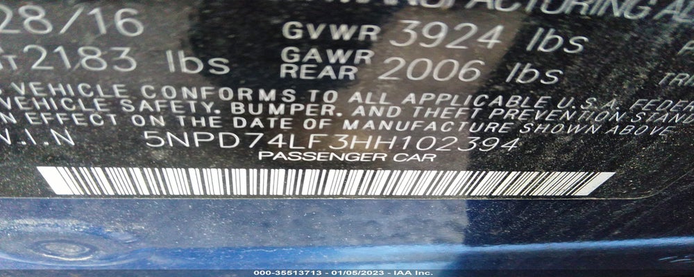 5NPD74LF3HH102394 2017 HYUNDAI ELANTRA photo no. 9