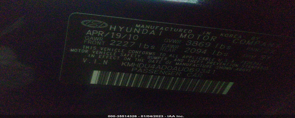 KMHDU4AD0AU069341 2010 HYUNDAI ELANTRA photo no. 9