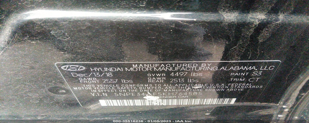 5NPE34AF5KH764505 2019 HYUNDAI SONATA photo no. 9