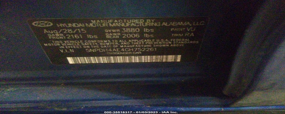 5NPDH4AE4GH752261 2016 HYUNDAI ELANTRA photo no. 9