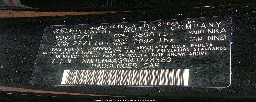 KMHLM4AG9NU278380 2022 HYUNDAI ELANTRA photo no. 9