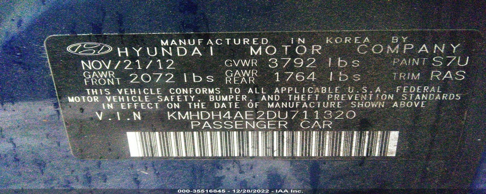 KMHDH4AE2DU711320 2013 HYUNDAI ELANTRA photo no. 9