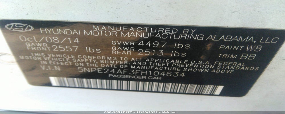 5NPE24AF3FH104634 2015 HYUNDAI SONATA photo no. 9