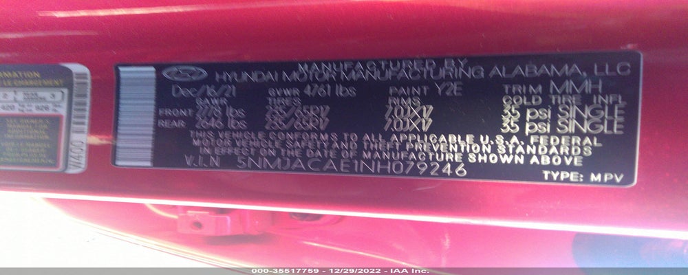 5NMJACAE1NH079246 2022 HYUNDAI TUCSON photo no. 9