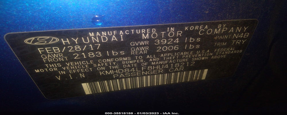 KMHD84LF8HU418212 2017 HYUNDAI ELANTRA photo no. 9