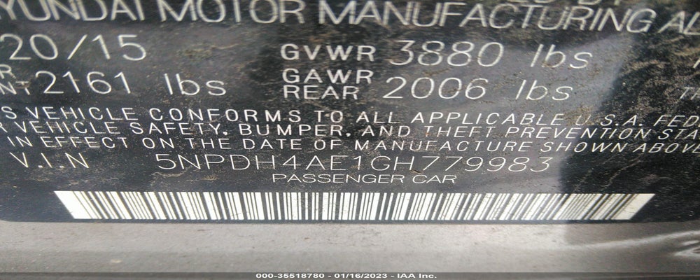 5NPDH4AE1GH779983 2016 HYUNDAI ELANTRA photo no. 9