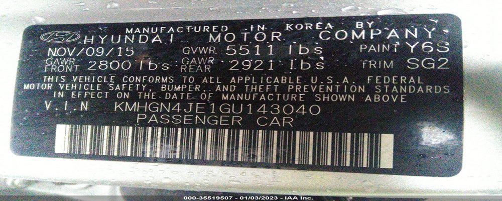 KMHGN4JE1GU143040 2016 HYUNDAI GENESIS photo no. 9