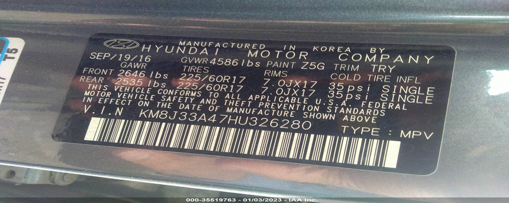KM8J33A47HU326280 2017 HYUNDAI TUCSON photo no. 9