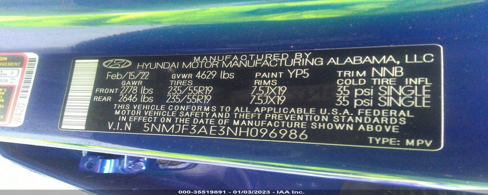 5NMJF3AE3NH096986 2022 HYUNDAI TUCSON photo no. 9