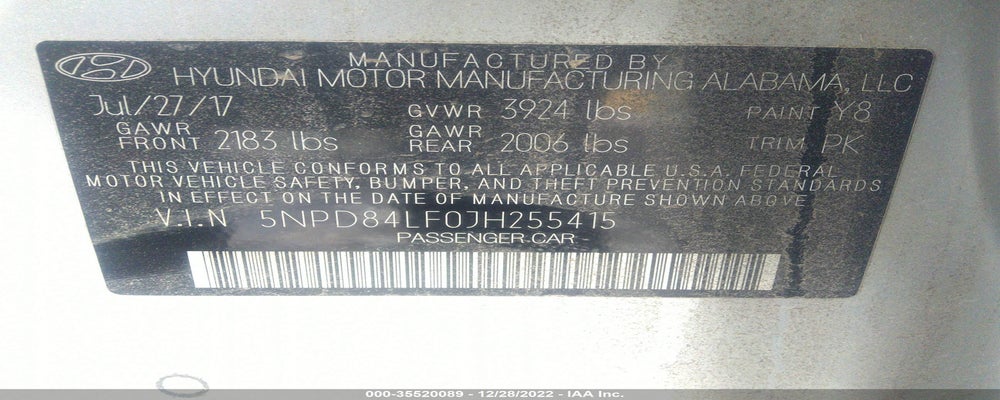 5NPD84LF0JH255415 2018 HYUNDAI ELANTRA photo no. 9