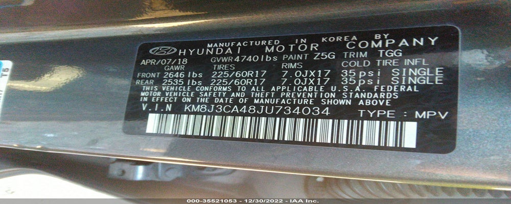 KM8J3CA48JU734034 2018 HYUNDAI TUCSON photo no. 9