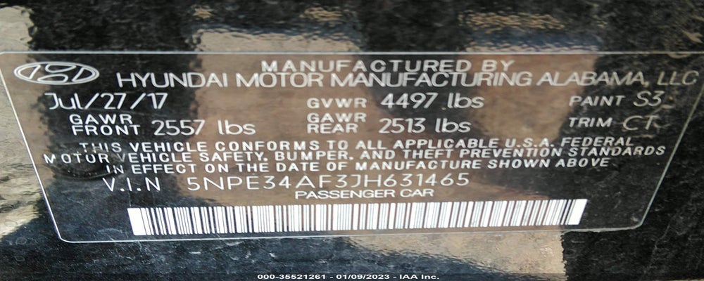 5NPE34AF3JH631465 2018 HYUNDAI SONATA photo no. 9
