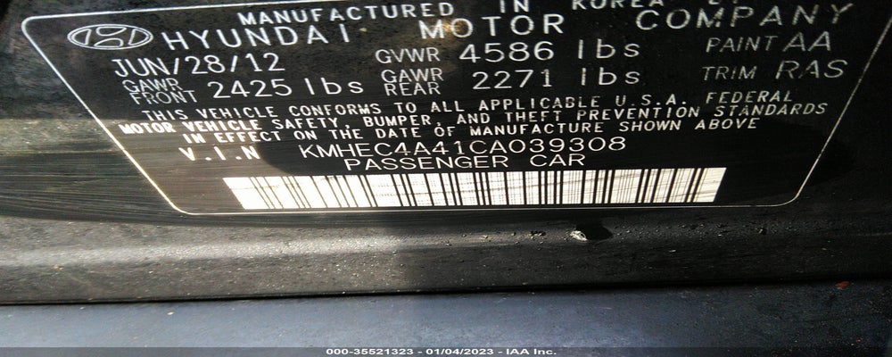 KMHEC4A41CA039308 2012 HYUNDAI SONATA photo no. 9