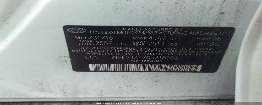 5NPE24AF7GH418966 2016 HYUNDAI SONATA photo no. 9