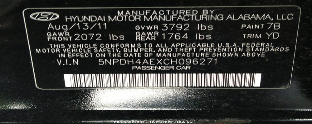 5NPDH4AEXCH096271 2012 HYUNDAI ELANTRA photo no. 9