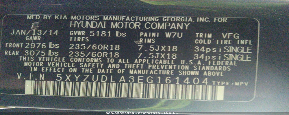 5XYZUDLA3EG161404 2014 HYUNDAI SANTA FE SPORT photo no. 9