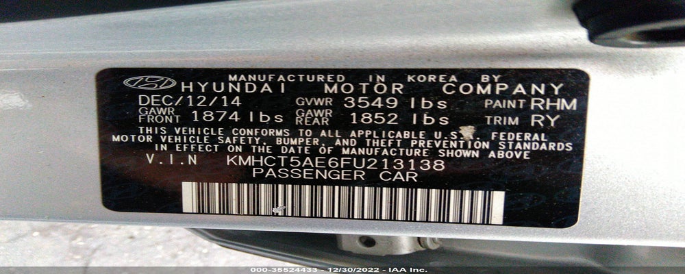 KMHCT5AE6FU213138 2015 HYUNDAI ACCENT photo no. 9